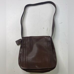 Vintage Coach F8E-4183 Italy Brown Smooth Leather  Lexington Flap Crossbody Bag